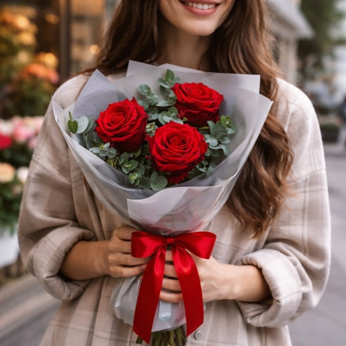 Букет 3 красивые розы