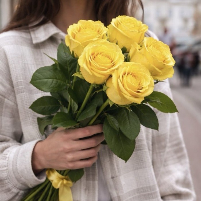 Букет 5 желтых роз
