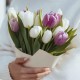 Букет 13 бело-сиреневых тюльпанов