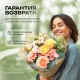 Букет 3 эустомы с васильками