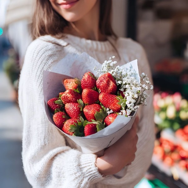 Клубника с гипсофилой